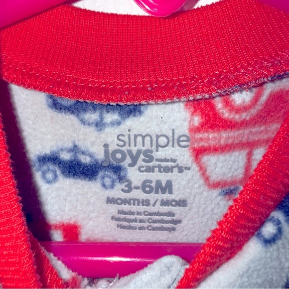 EUC 3-6M Zip Simple Joys Footie PJs - Picture 4 of 5